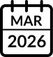 March 2026 calendar icon